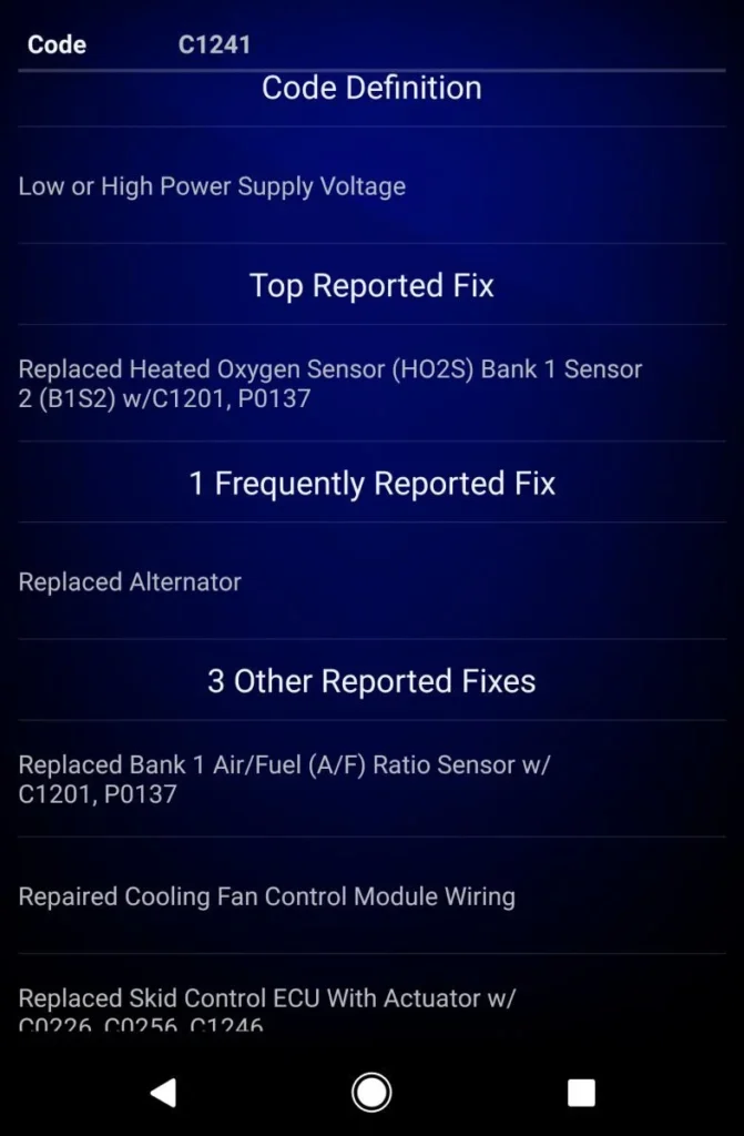 Fix Code C1241 toyota