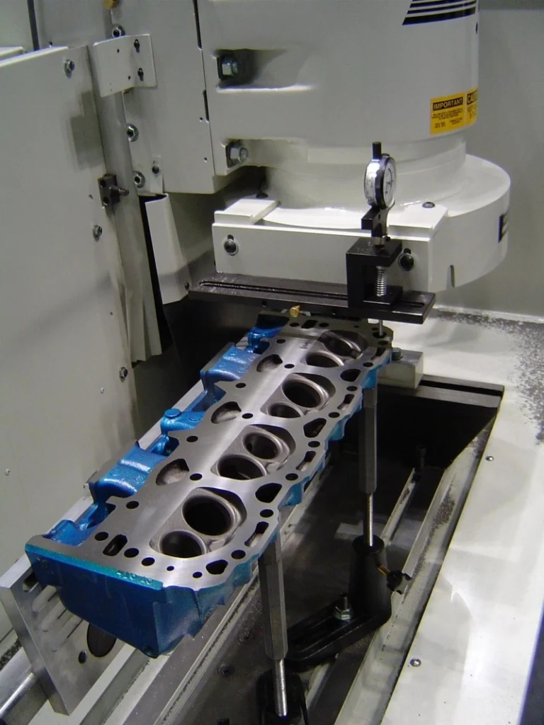 Cylinder head resurfacing setup
